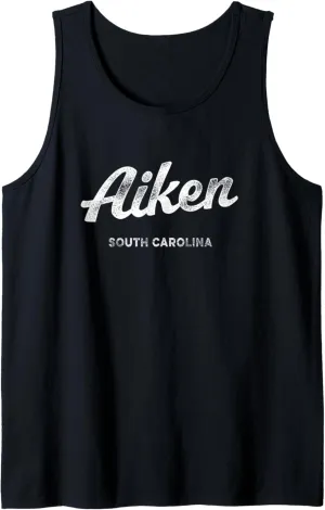 Aiken South Carolina SC Vintage Athletic Sports Script Tank Top