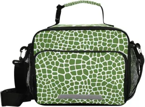 ALAZA Lizard Skin Print Lunch Bag Reusable Insulated Cooler Lunch Tote Bag with Adjustable Shoulder Strap for Boys Girls Travel Picnic