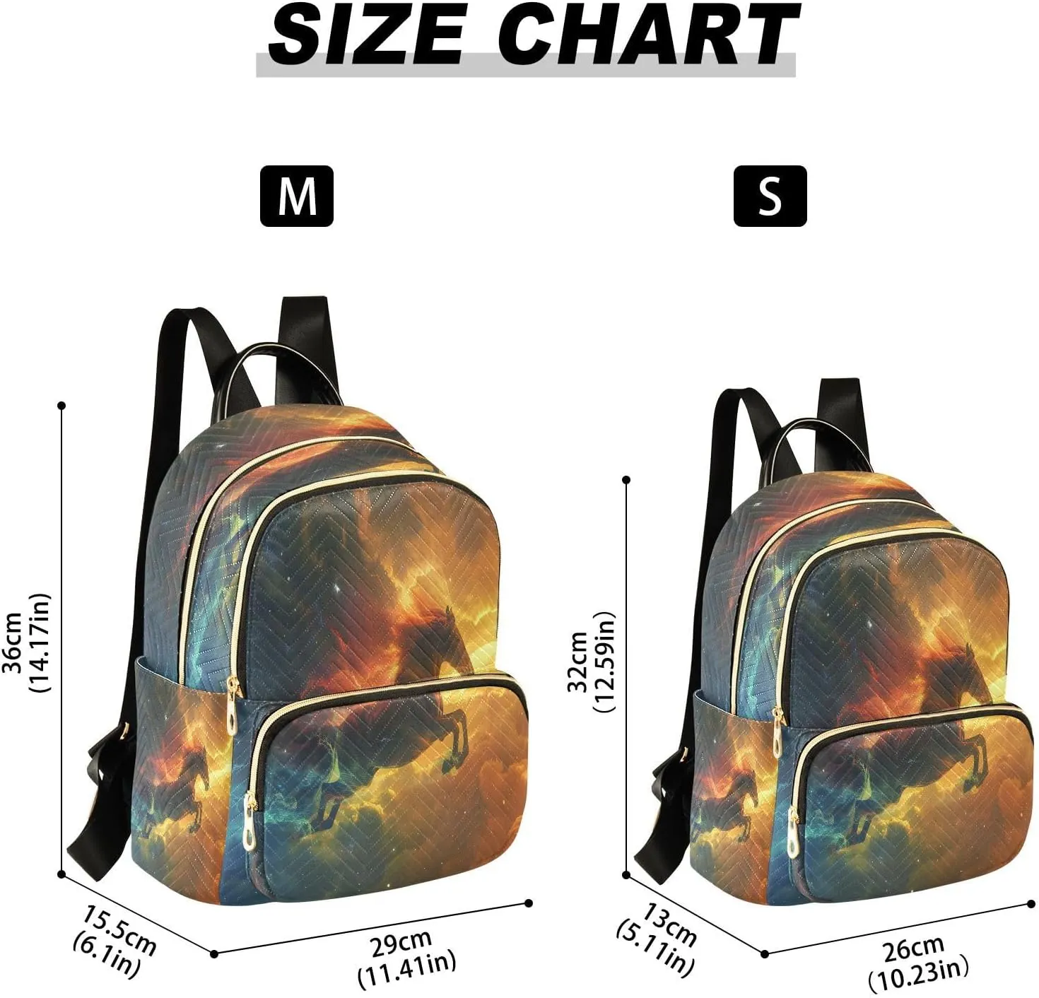 ALAZA Mini Backpack for Women Galloping Horse Roars with Starry Sky Travel Backpack Purse for Ladies Handbag Shoulder Bag Casual Daypack, M