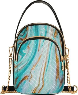 ALAZA Quilted Crossbody Bags for Women,Swirls Of Marble Women's Crossbody Handbags Small Travel Purses Phone Bag