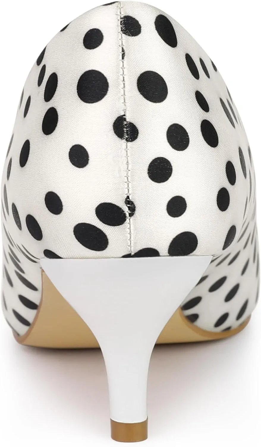 Allegra K Women's Pointed Toe Polka Dots Kitten Heels Pumps