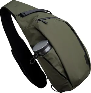ALPAKA Metro Crossbody Left Shoulder Green Axoflux 210D - Crossbody Bag Men - Sling Backpack - 10L Single Shoulder with YKK Zipper - Expandable Water Bottle Pocket - Fits 11" Tablet - Phone Sleeve