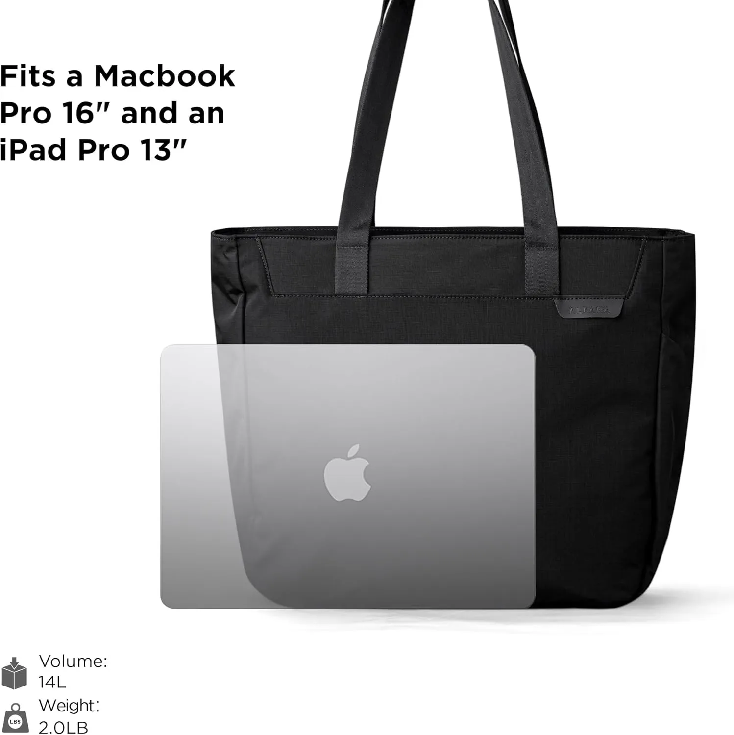 ALPAKA Metro Tote Bag - Build 16" Laptop & Tablet Sleeve with zipper, External Bottle Pocket,Luggage pass-through