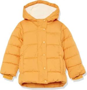 Amazon Essentials Girls and Toddlers' Heavyweight Hooded Puffer Coat, Water-Resistant