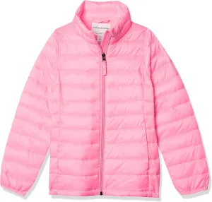 Amazon Essentials Girls and Toddlers' Lightweight Water-Resistant Packable Mock Puffer Jacket