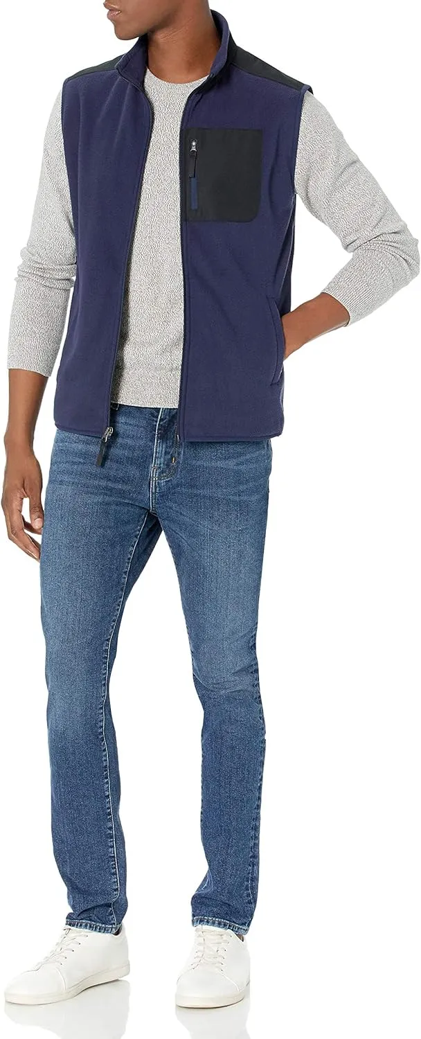 Amazon Essentials Men's Full-Zip Polar Fleece Vest (Available in Big & Tall)