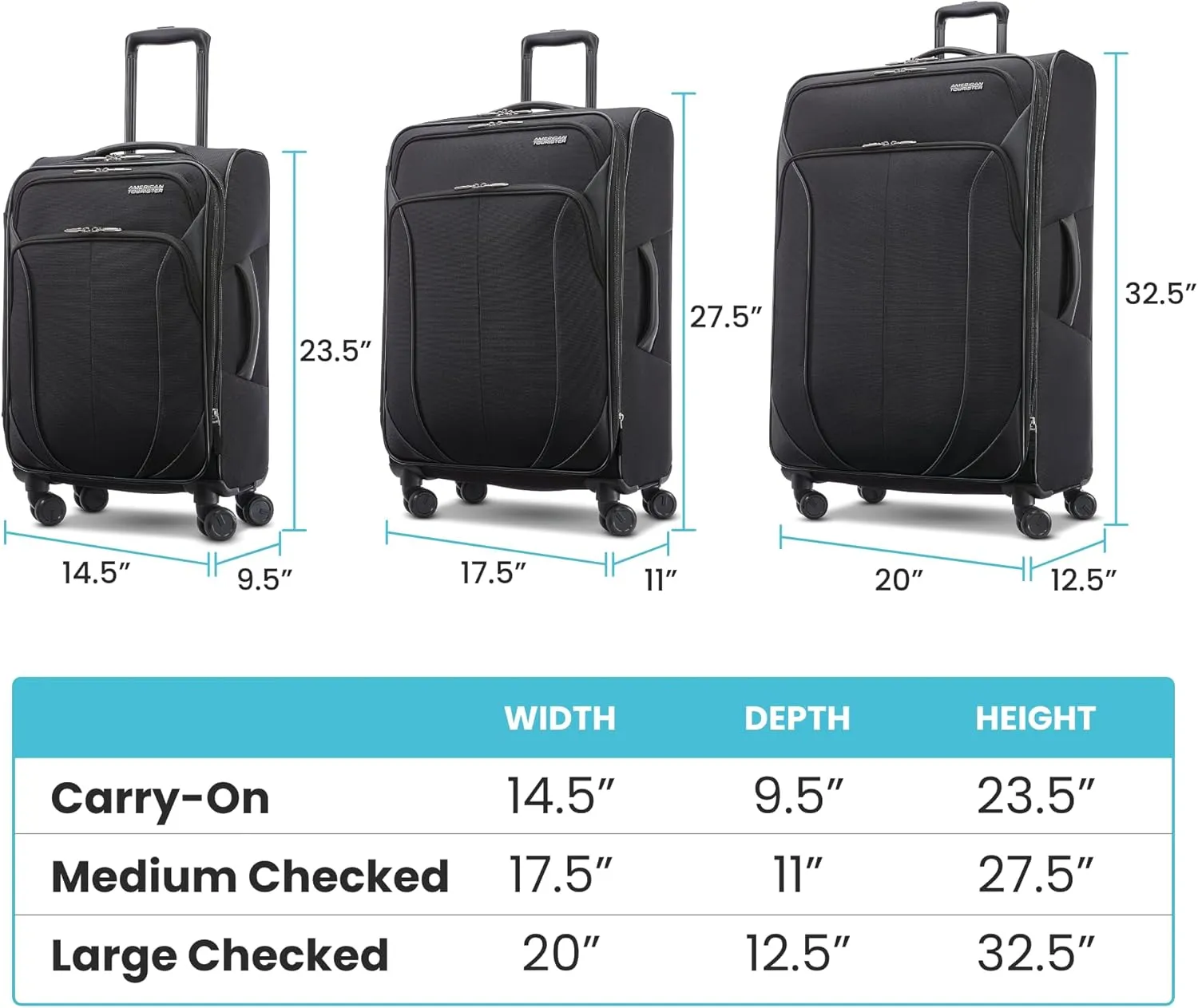 American Tourister 4 KIX 2.0 Expandable Softside Luggage with Spinner Wheels, 28 SPINNER, BLACK