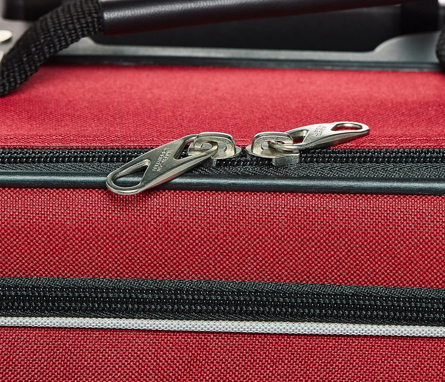 American Tourister Fieldbrook XLT Softside Upright Luggage, Red/Black, 3-Piece Set (BB/21/25)