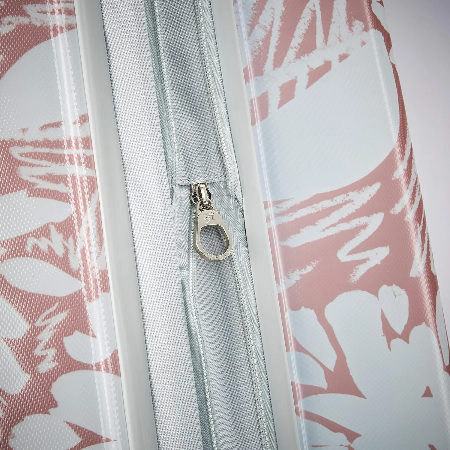 American Tourister Moonlight Hardside Expandable Luggage with Spinner Wheels, Ascending Gardens Rose Gold, Carry-On 21-Inch