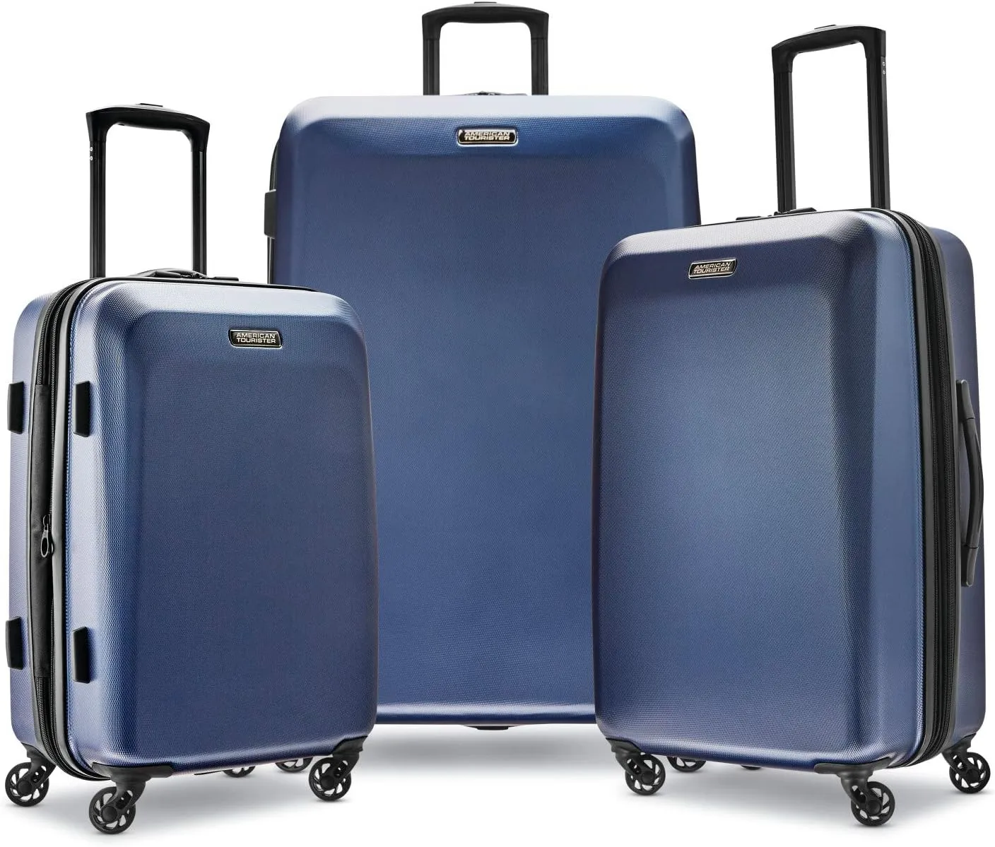 American Tourister Moonlight Hardside Expandable Luggage with Spinner Wheels, Navy, Carry-On 21-Inch