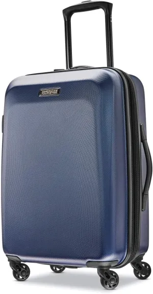 American Tourister Moonlight Hardside Expandable Luggage with Spinner Wheels, Navy, Carry-On 21-Inch