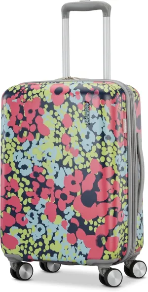 American Tourister Moonlight Hardside Expandable Luggage with Spinner Wheels, Poppy Pattern, Carry-On 20-Inch