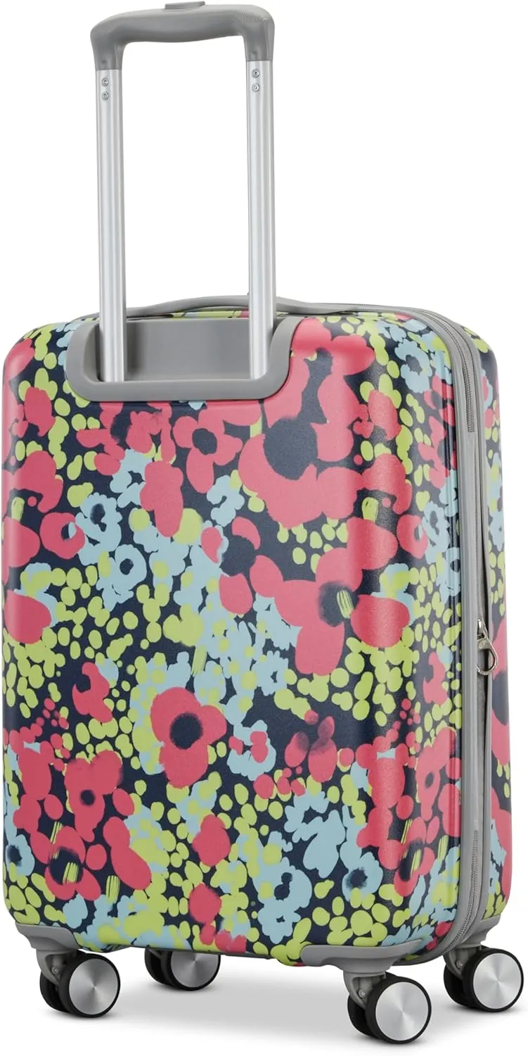 American Tourister Moonlight Hardside Expandable Luggage with Spinner Wheels, Poppy Pattern, Carry-On 20-Inch
