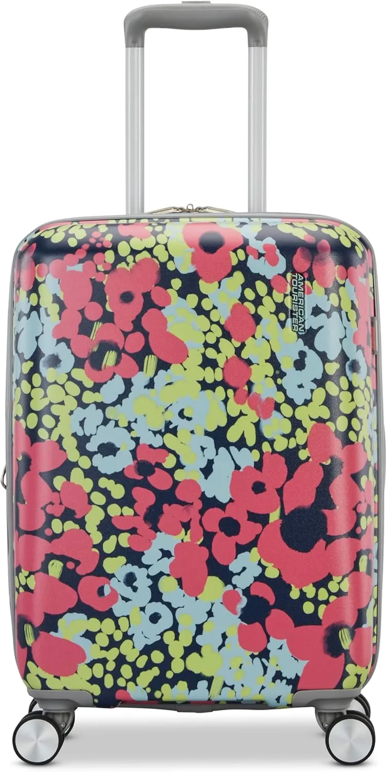 American Tourister Moonlight Hardside Expandable Luggage with Spinner Wheels, Poppy Pattern, Carry-On 20-Inch