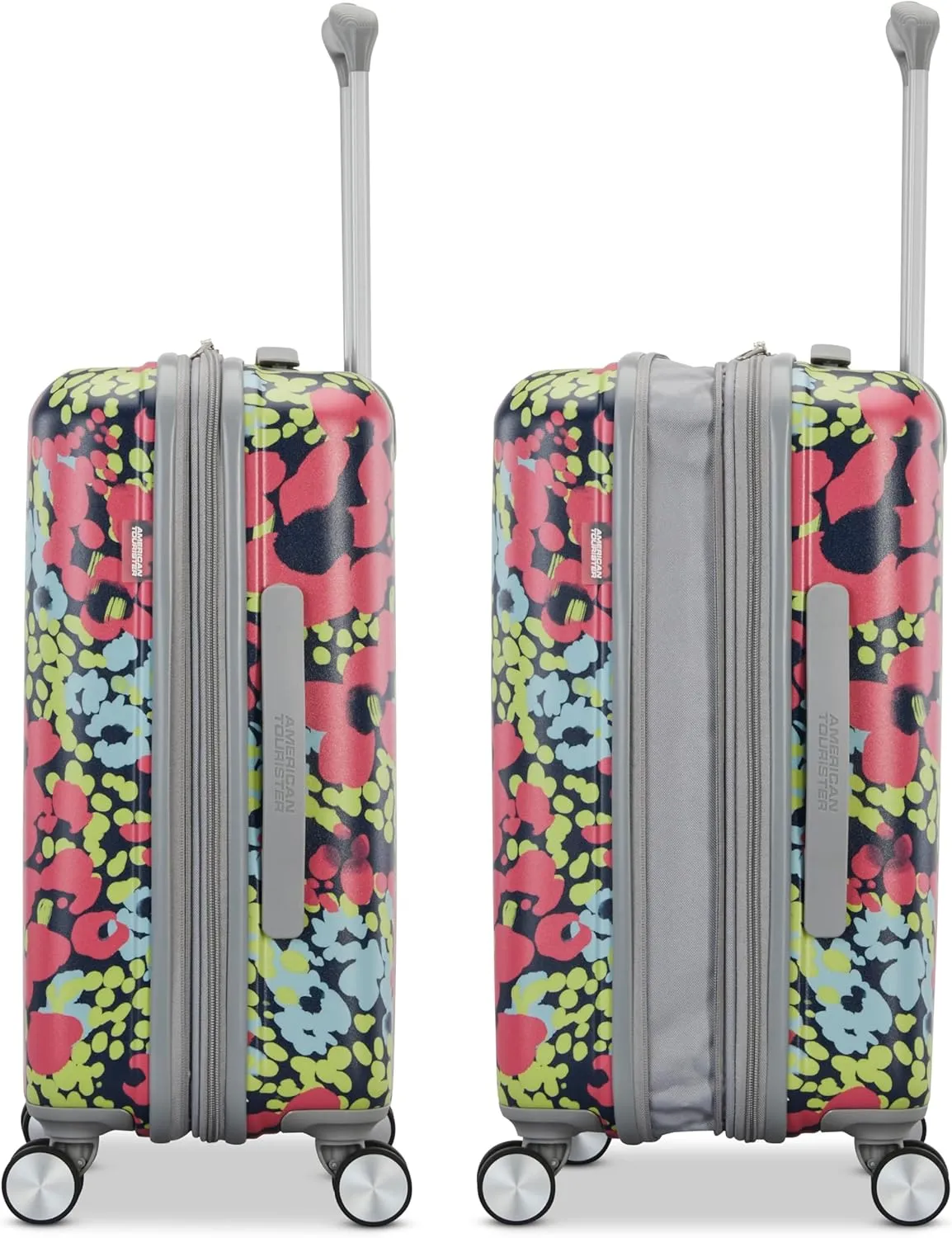 American Tourister Moonlight Hardside Expandable Luggage with Spinner Wheels, Poppy Pattern, Carry-On 20-Inch