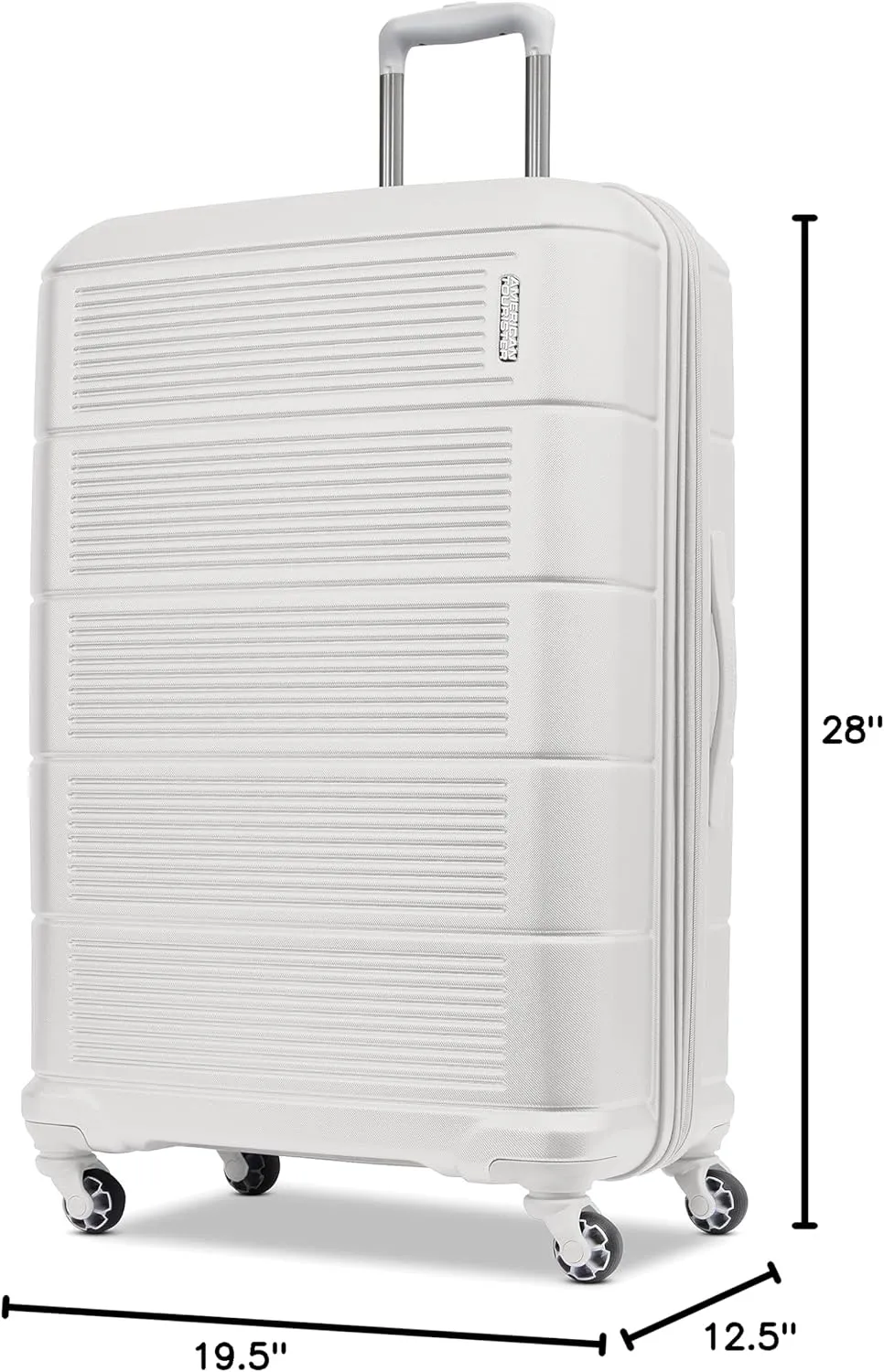 American Tourister Stratum 2.0 Expandable Hardside Luggage with Spinner Wheels, Checked-Large, White