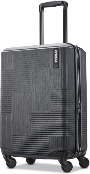 American Tourister Stratum XLT Expandable Hardside Luggage with Spinner Wheels, Jet Black, Carry-On 21-Inch