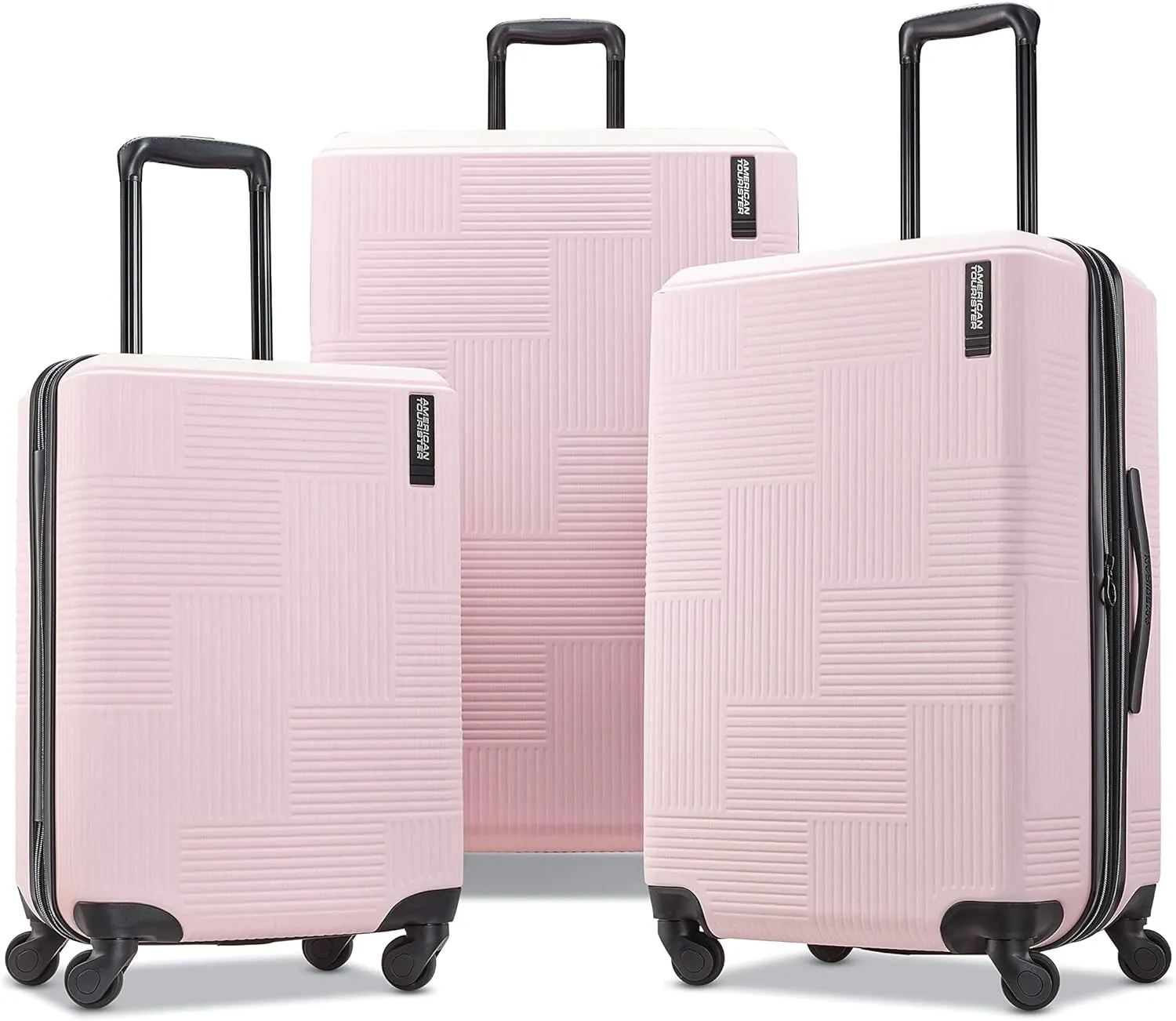 American Tourister Stratum XLT Expandable Hardside Luggage with Spinner Wheels, Pink Blush, 3-Piece Set (20/24/28)
