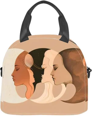 an three phases the moon the Maiden the Mother and Insulated Adult Lunch Bag with Shoulder Strap for Women Lightweight Reusable Portable Freezable Lunch Tote Bag for Work Picnic