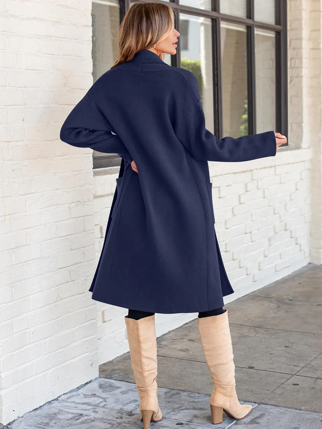 ANRABESS Women's Cardigan Long Sweater Oversized Open Front Knit Duster Coat 2024 Trendy Lady Fall Coatigan Outerwear