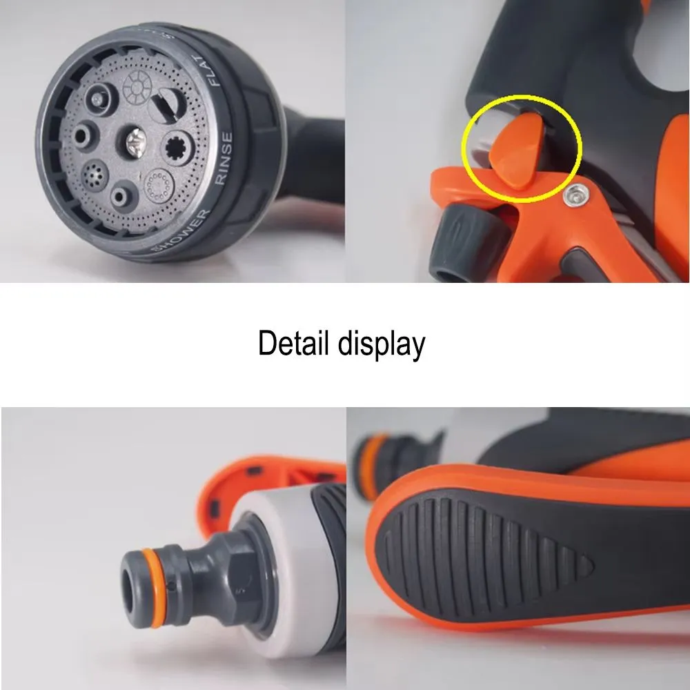 ANYHOUZ Garden Hose Nozzle 4PC Set 8 Mode High Pressure Adjustable Sprayer Quick Connect with Threaded Base Connector
