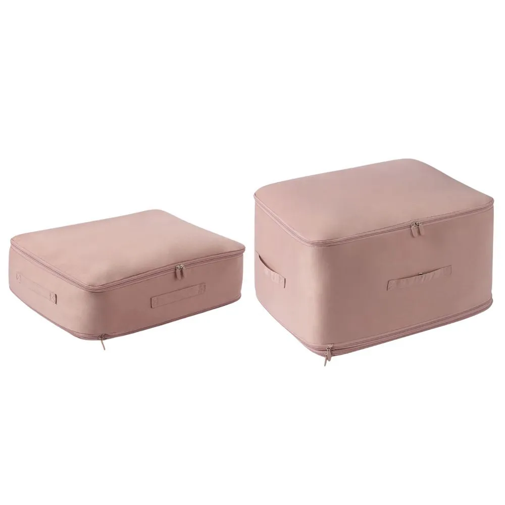 ANYHOUZ Storage Bag 1PC Pink Multifunctional Self Compression and Ultra Space Saving Organizer For Quilts And Clothes