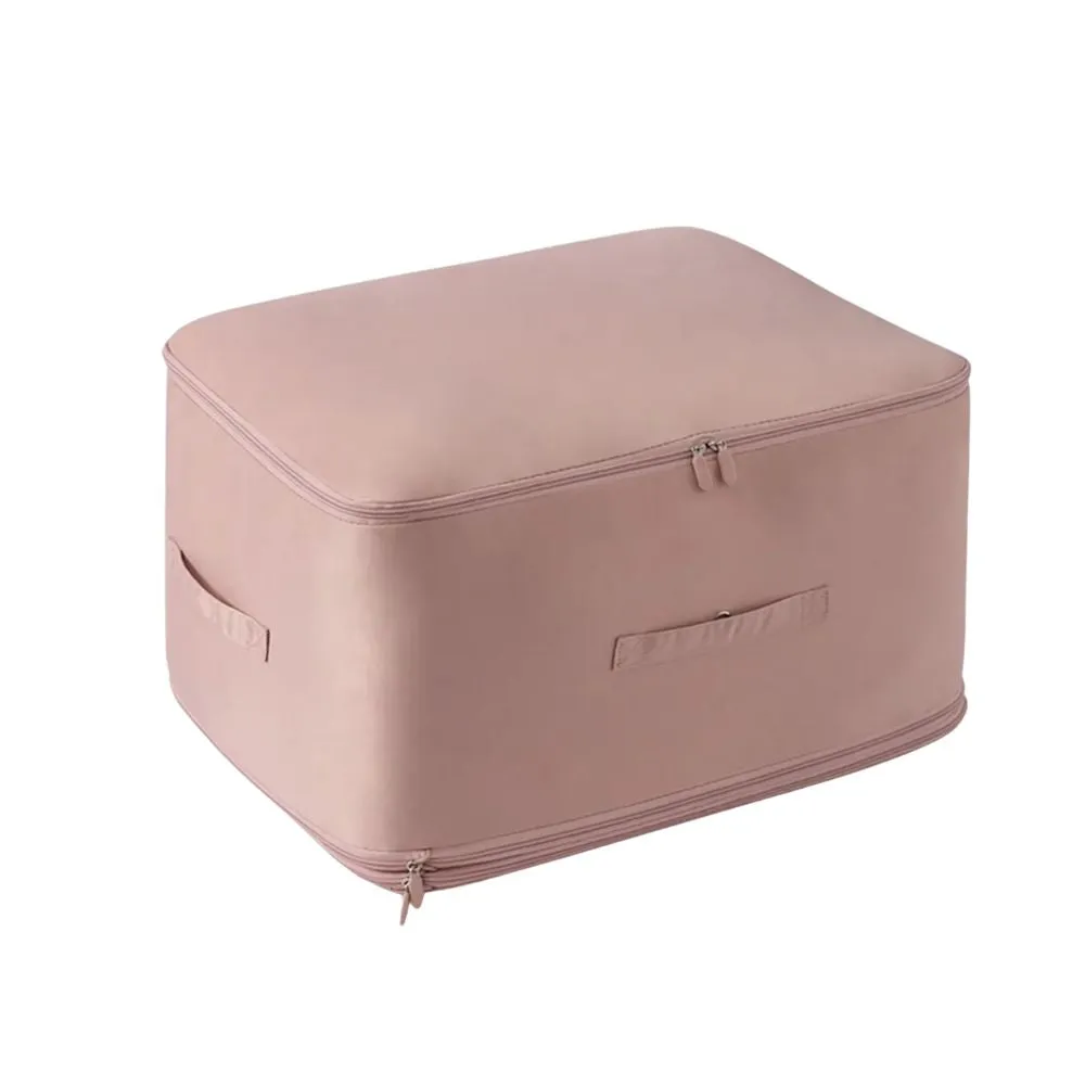 ANYHOUZ Storage Bag 1PC Pink Multifunctional Self Compression and Ultra Space Saving Organizer For Quilts And Clothes