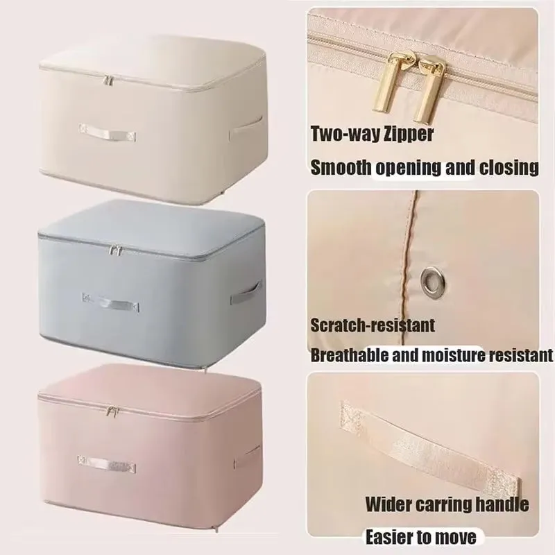 ANYHOUZ Storage Bag Beige Durable Heavy Duty Packing Cubes For Beddings And Blankets