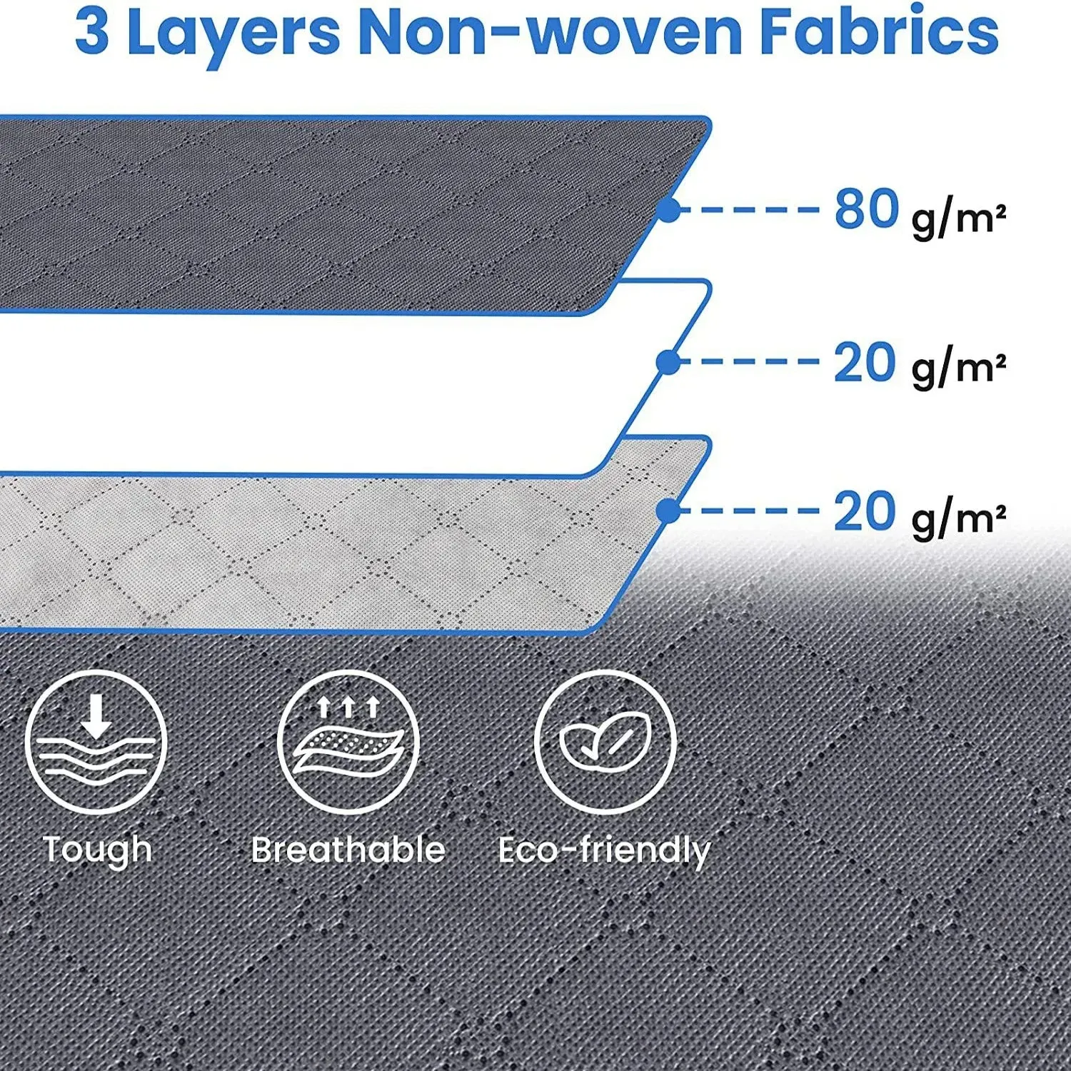 ANYHOUZ Storage Bag Grey 60L Multi Purpose Packing Organizer For Comforters And Blankets