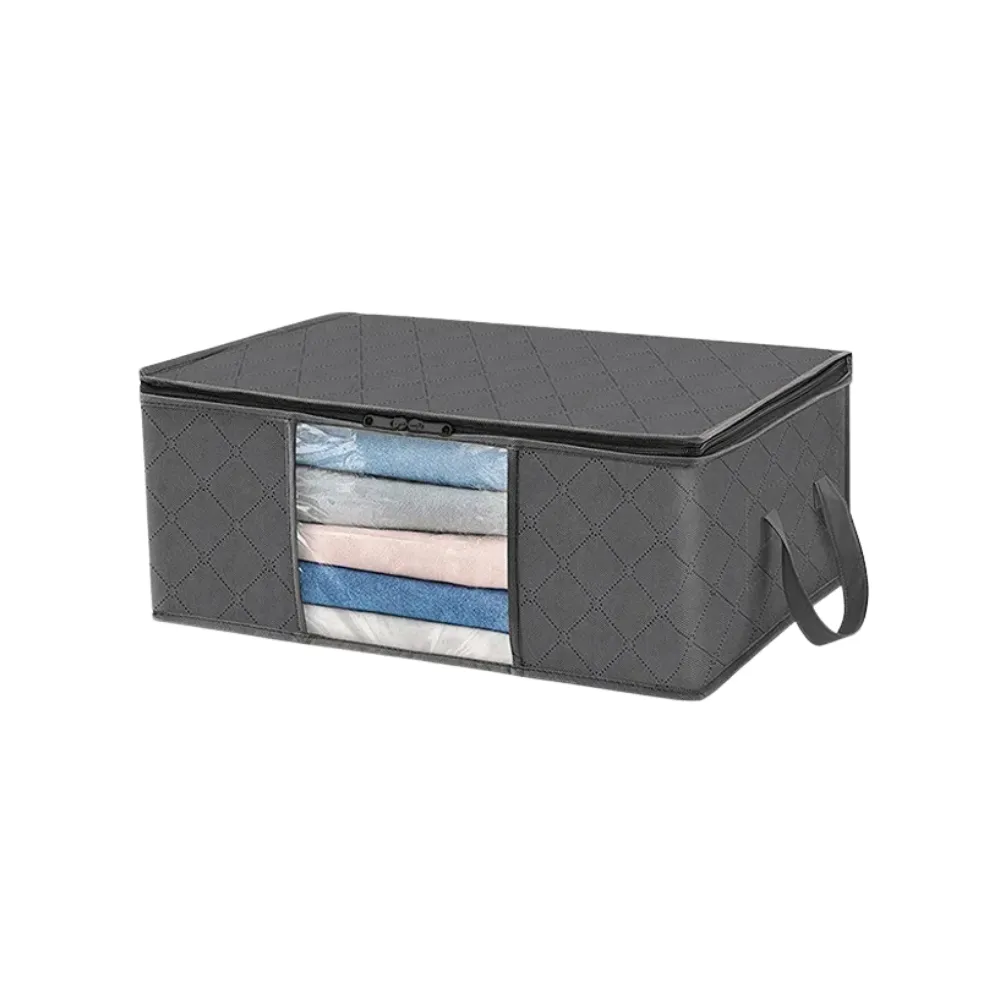 ANYHOUZ Storage Bag Grey 60L Multi Purpose Packing Organizer For Comforters And Blankets