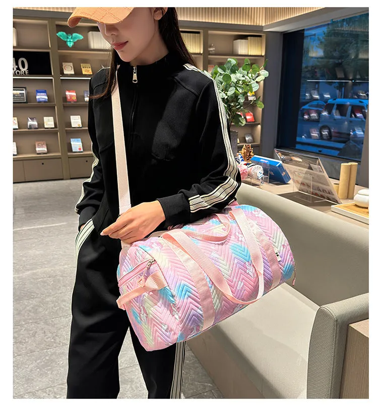 ANYMOM Mommy Diaper Bag Pink Unicorn Shoulder Bag with Internal Zip Pocket Waterproof Handbag for Travel and Sports