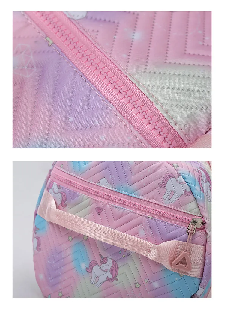 ANYMOM Mommy Diaper Bag Pink Unicorn Shoulder Bag with Internal Zip Pocket Waterproof Handbag for Travel and Sports