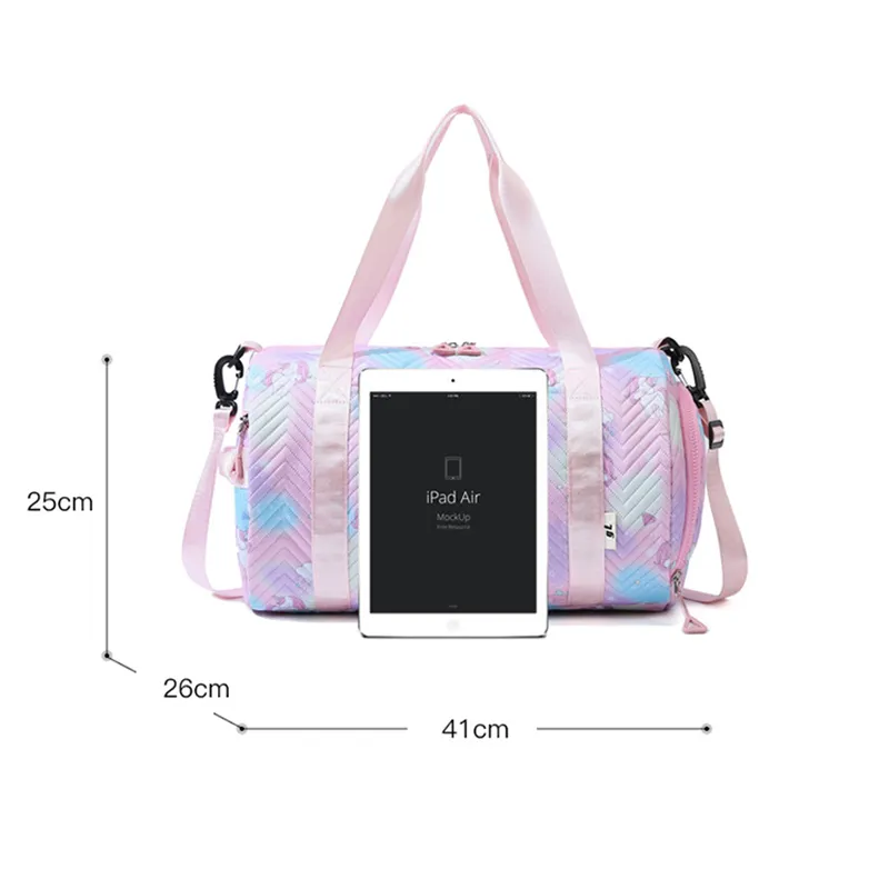 ANYMOM Mommy Diaper Bag Pink Unicorn Shoulder Bag with Internal Zip Pocket Waterproof Handbag for Travel and Sports