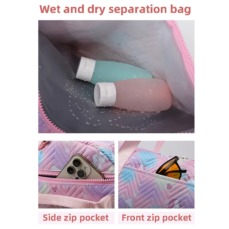 ANYMOM Mommy Diaper Bag Pink Unicorn Shoulder Bag with Internal Zip Pocket Waterproof Handbag for Travel and Sports