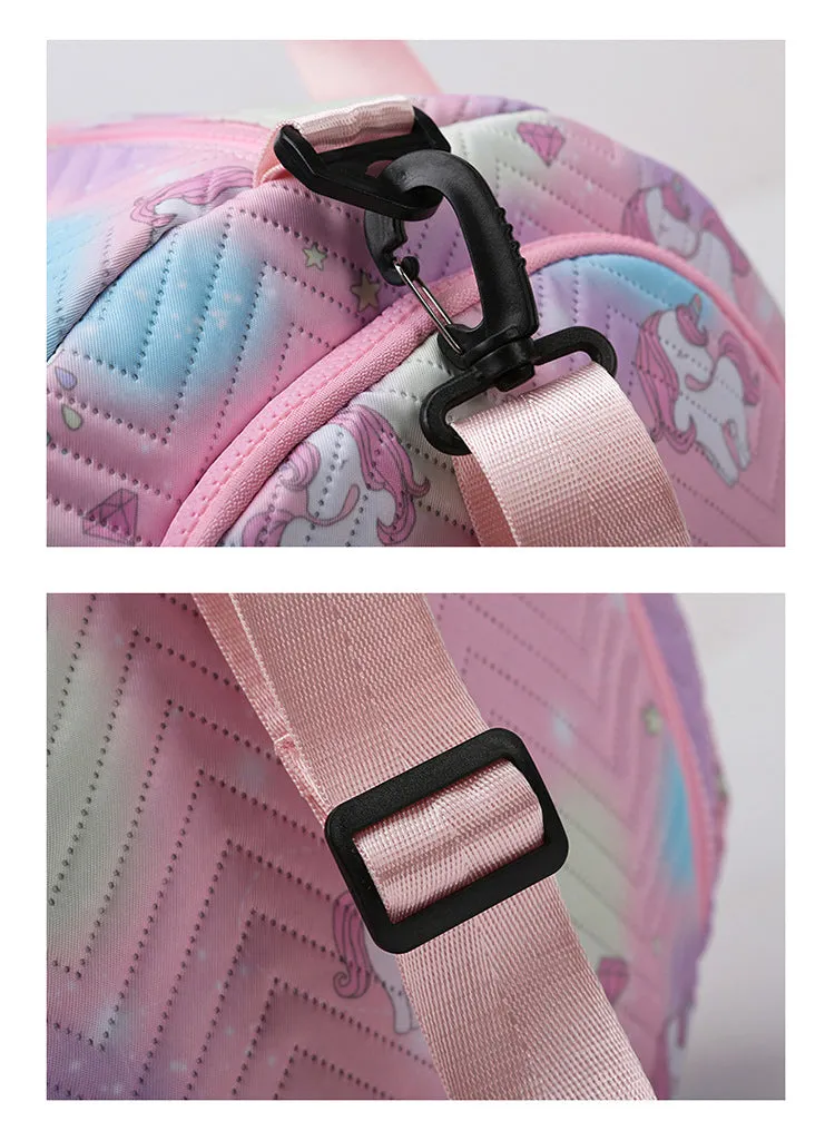 ANYMOM Mommy Diaper Bag Pink Unicorn Shoulder Bag with Internal Zip Pocket Waterproof Handbag for Travel and Sports