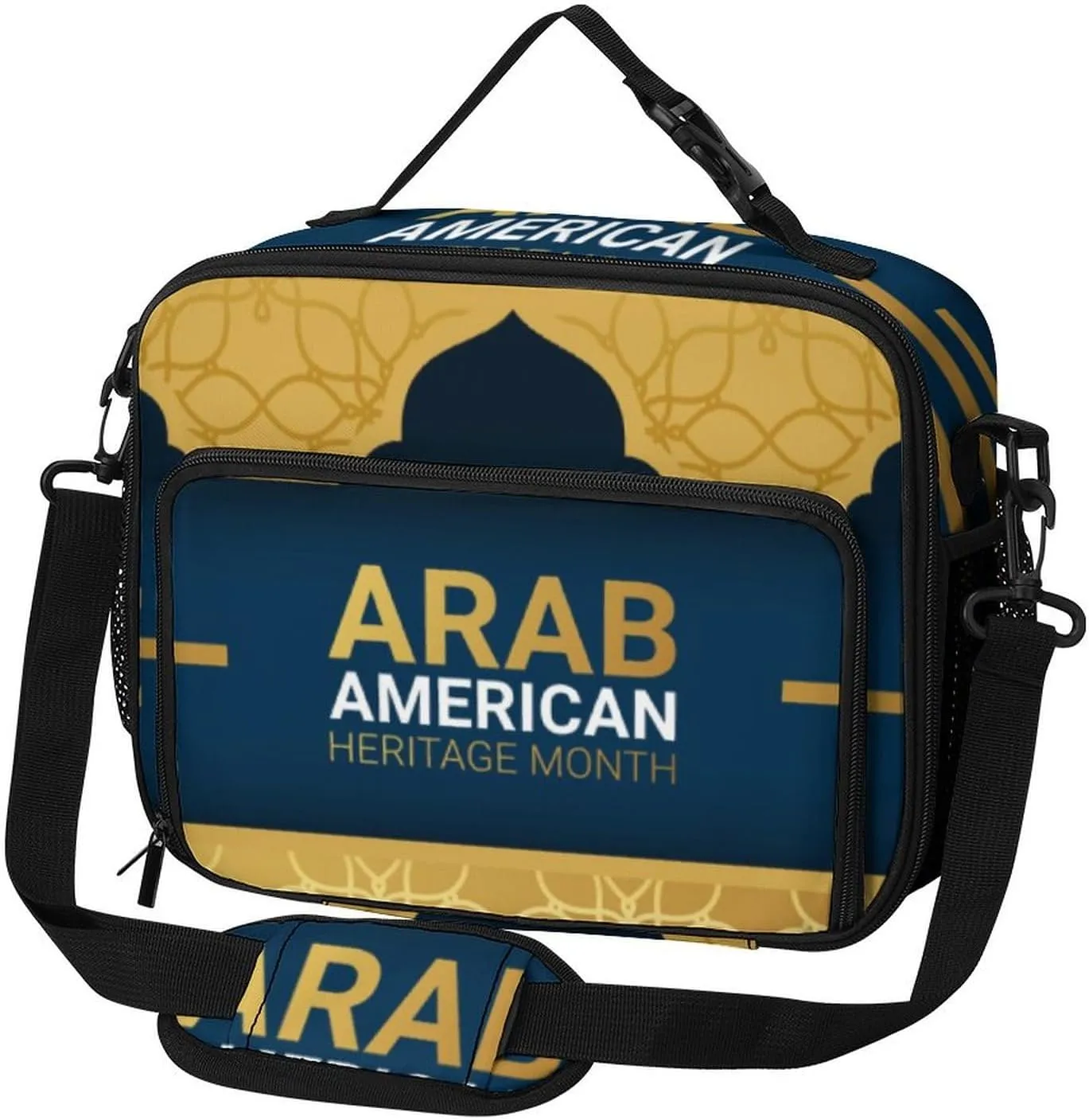 Arab American Heritage Month Lunch Bag Insulated Lunch Tote Shoulder Bag for Men Women Work Travel Picnic