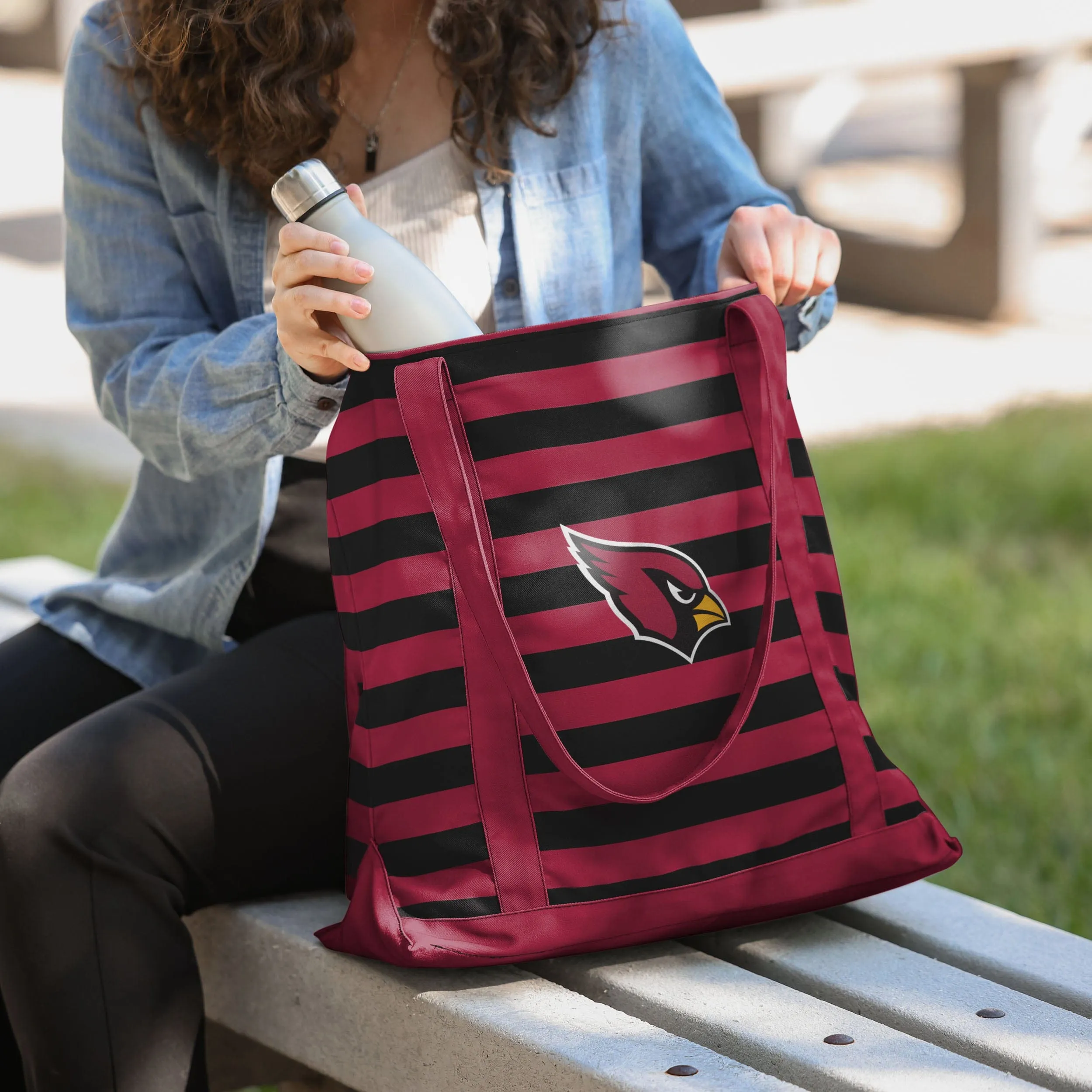 Arizona Cardinals Team Stripe Canvas Tote Bag
