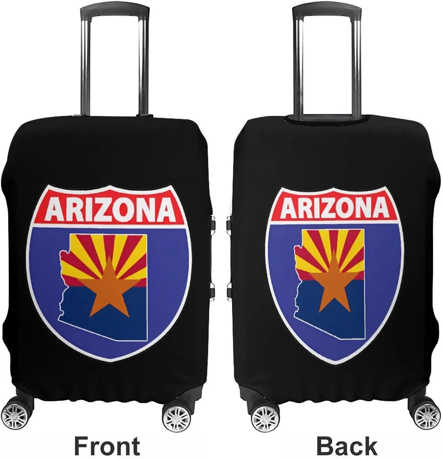 Arizona Map Flag Design Fashion Luggage Cover Protector Washable Elastic Suitcase Cover Anti-Scratch