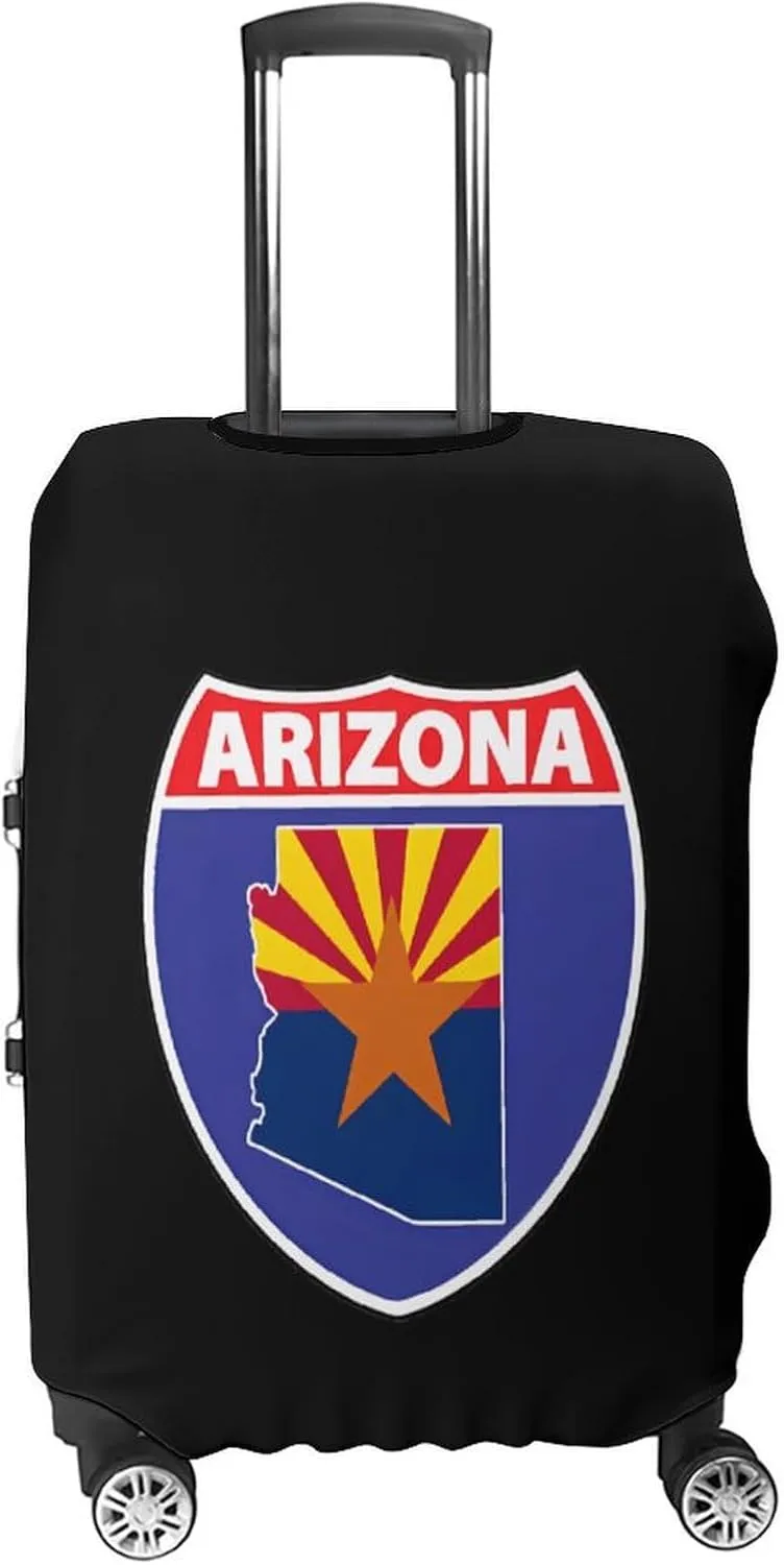 Arizona Map Flag Design Fashion Luggage Cover Protector Washable Elastic Suitcase Cover Anti-Scratch