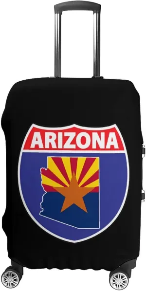 Arizona Map Flag Design Fashion Luggage Cover Protector Washable Elastic Suitcase Cover Anti-Scratch