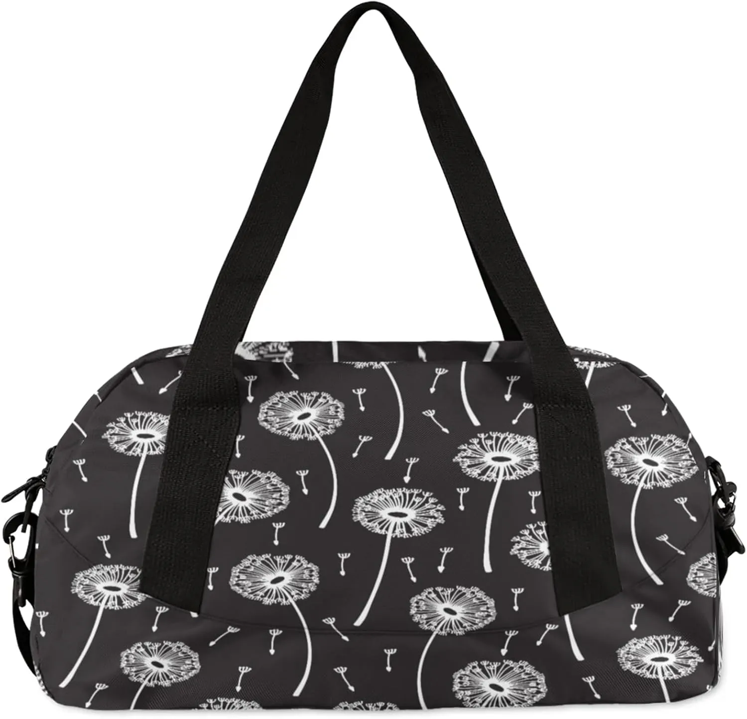Art Dandelion Pattern Kids Duffel Bag Lightweight Waterproof Sports Gym Bag with Front Zipper Pocket Foldable Weekender Overnight Bag for School Practice Gymnastic Ballet