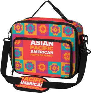 Asian American And Pacific Islander Heritage Month Lunch Bag Insulated Lunch Tote Shoulder Bag for Men Women Work Travel Picnic