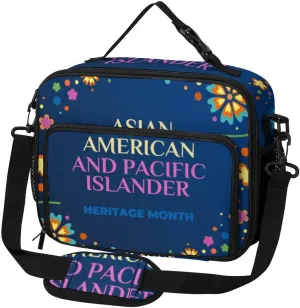 Asian American And Pacific Islander Heritage Month Lunch Bag Insulated Lunch Tote Shoulder Bag for Men Women Work Travel Picnic