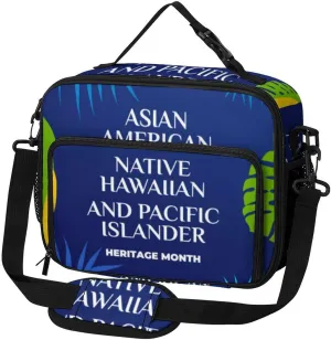 Asian American And Pacific Islander Heritage Month Lunch Bag Insulated Lunch Tote Shoulder Bag for Men Women Work Travel Picnic