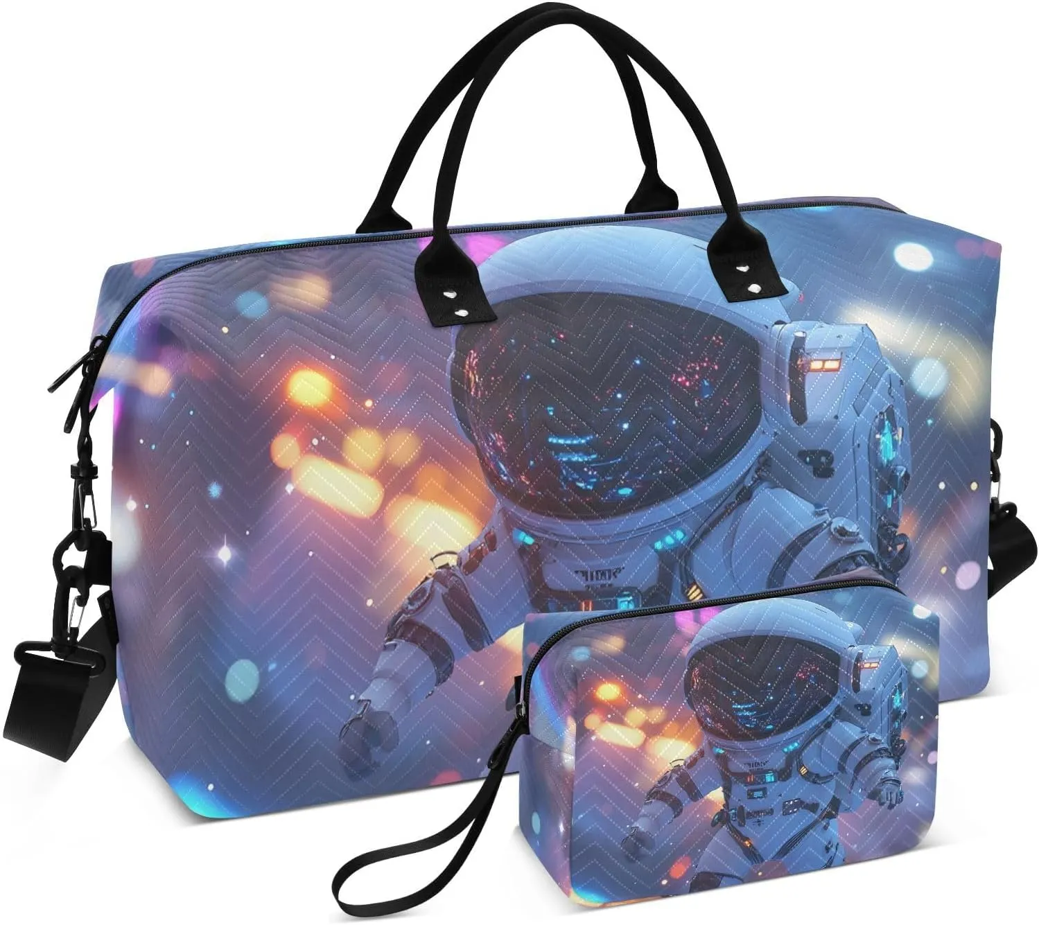 Astronaut Walk Duffel Bag for Travel Gym Sport, Weekender Travel Bags Carry on Overnight Bag
