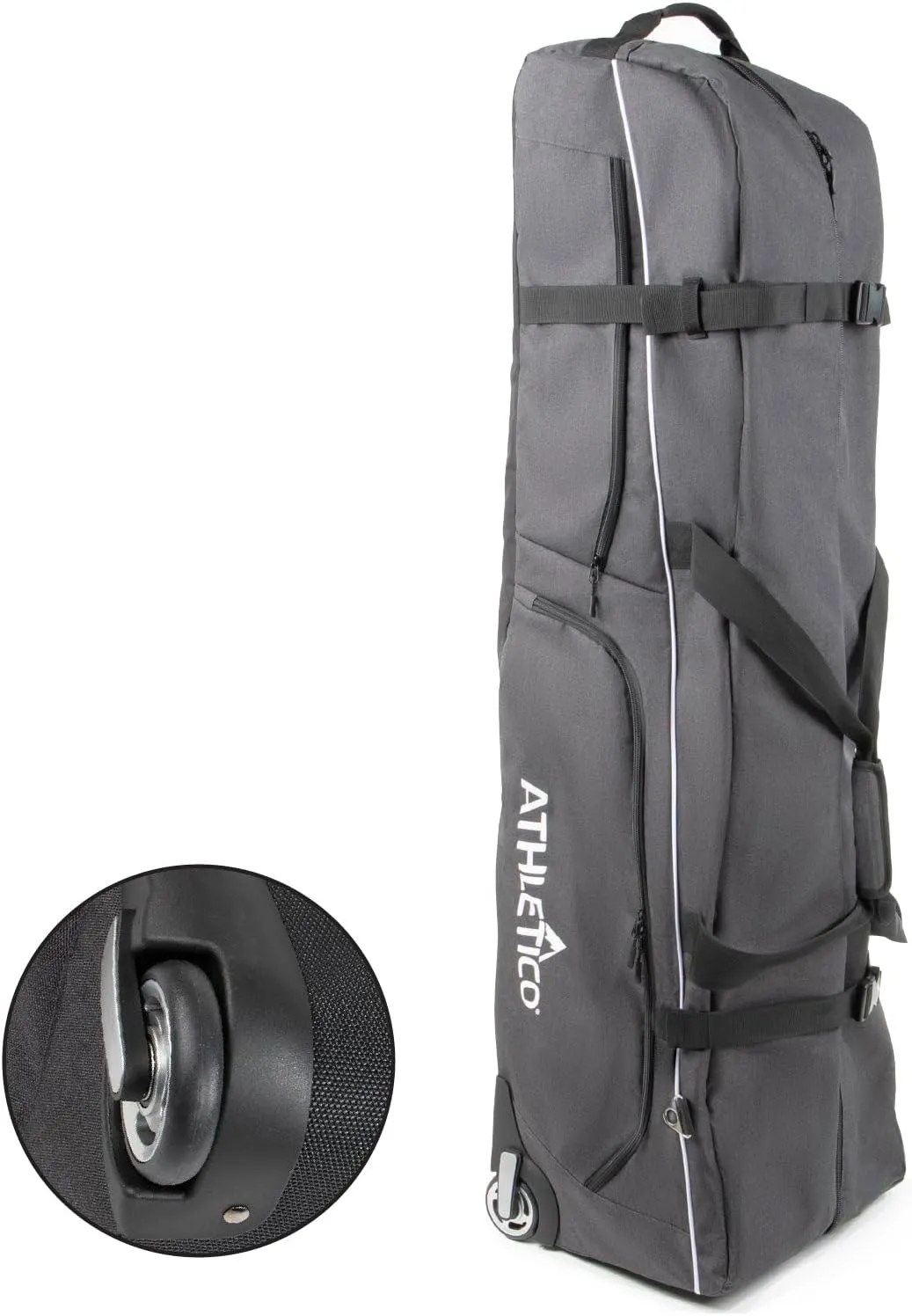 Athletico Ace Wheeled Golf Travel Bag - Heavy Duty Padded Golf Travel Case - Soft-Sided Club Cover - Waterproof - Universal Size