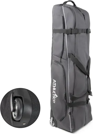 Athletico Ace Wheeled Golf Travel Bag - Heavy Duty Padded Golf Travel Case - Soft-Sided Club Cover - Waterproof - Universal Size