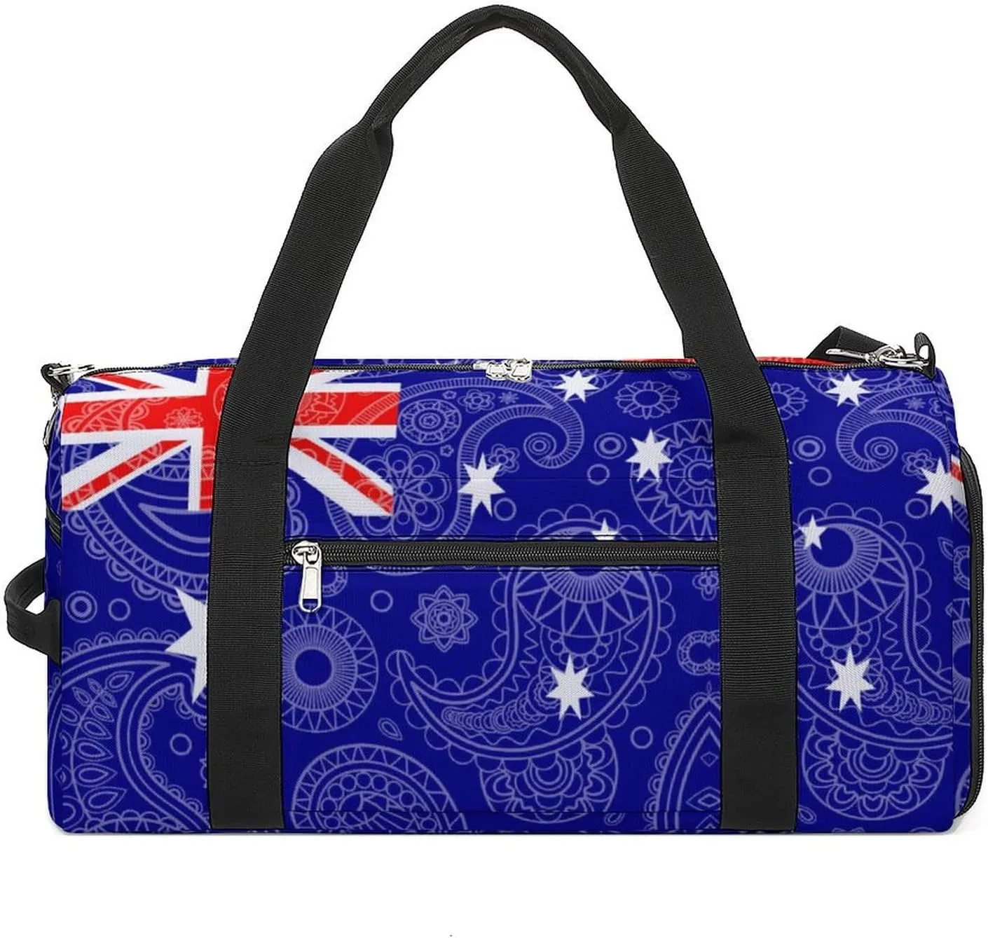 Australia Paisley Flag Gym Duffle Bag Waterproof Travel Bag Small for Sports and Weekend Getaway