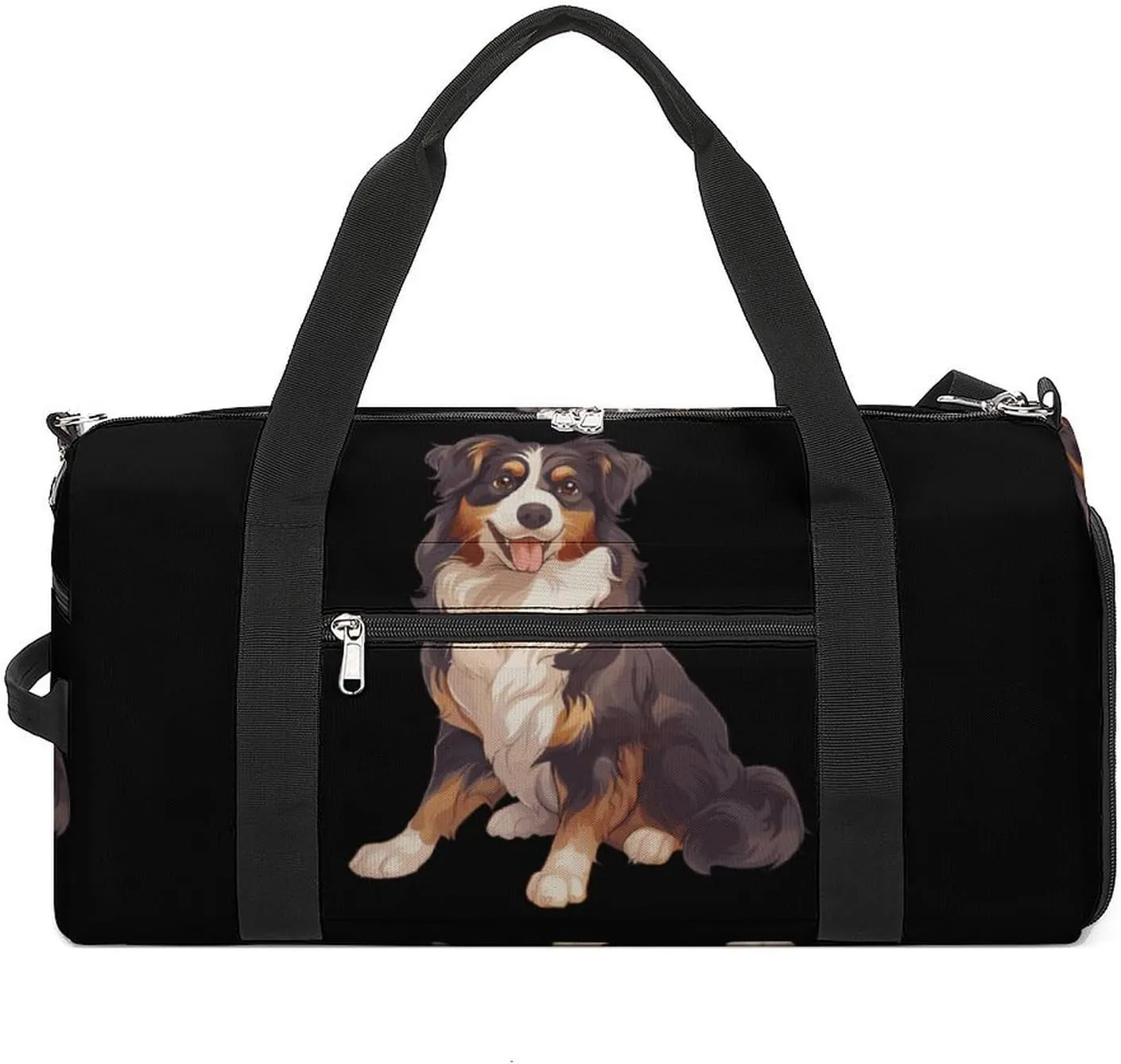 Australian Shepherd Funny Gym Bag Travel Tote Bag Duffel Bag with Shoe Compartment for Weekender Sports Vacation