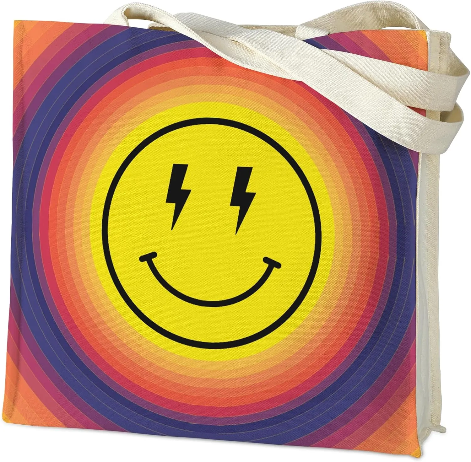 AUSVKAI Canvas Tote Bag Aesthetic for Women, Cute Reusable Bags with Pockets & Snaps for Beach Shopping College Gym Grocery